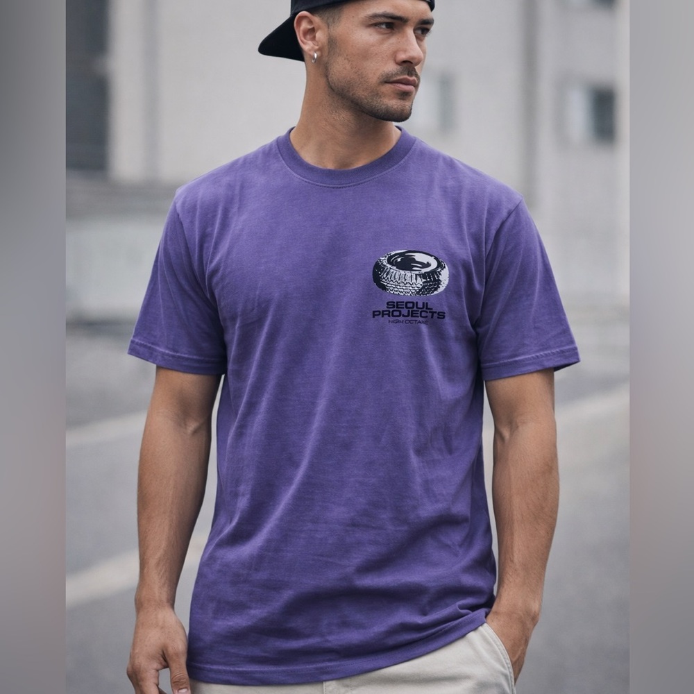 SP Seoul Projects Octane T-Shirt Purple Graphic Tee men’s Medium‎ NWT Streetwear